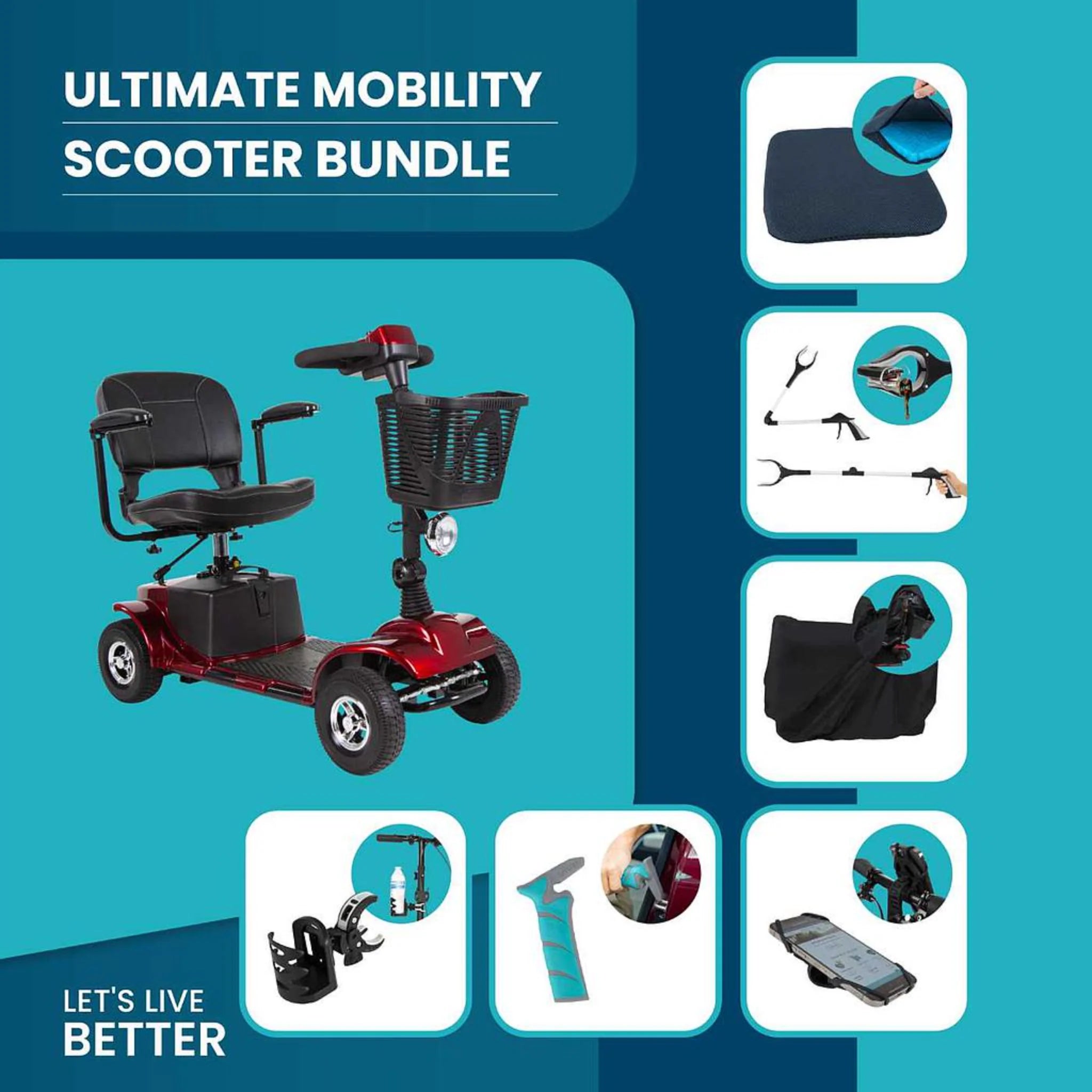 Vive Health Ultimate Mobility Scooter Bundle